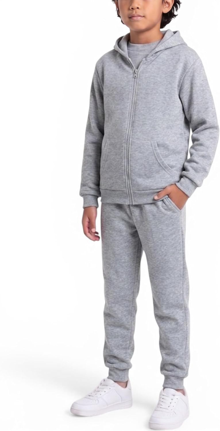 Coney Island Boys Sweatsuit Set – 2 Piece Cozy Soft Fleece Zip Up Hoodies and Athletic Jogger Sweatpants for Boys