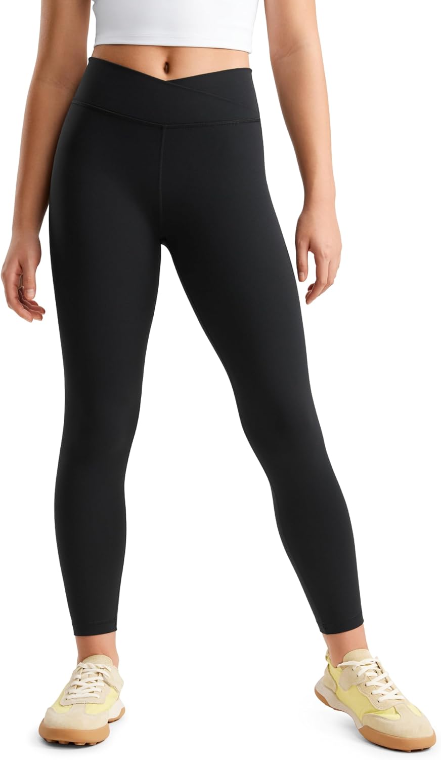 CRZ YOGA Girls Butterluxe Crossover Leggings | Extremely Soft, Gentle Compression, Yoga, Athletic, V Waisted, Pants for Teen
