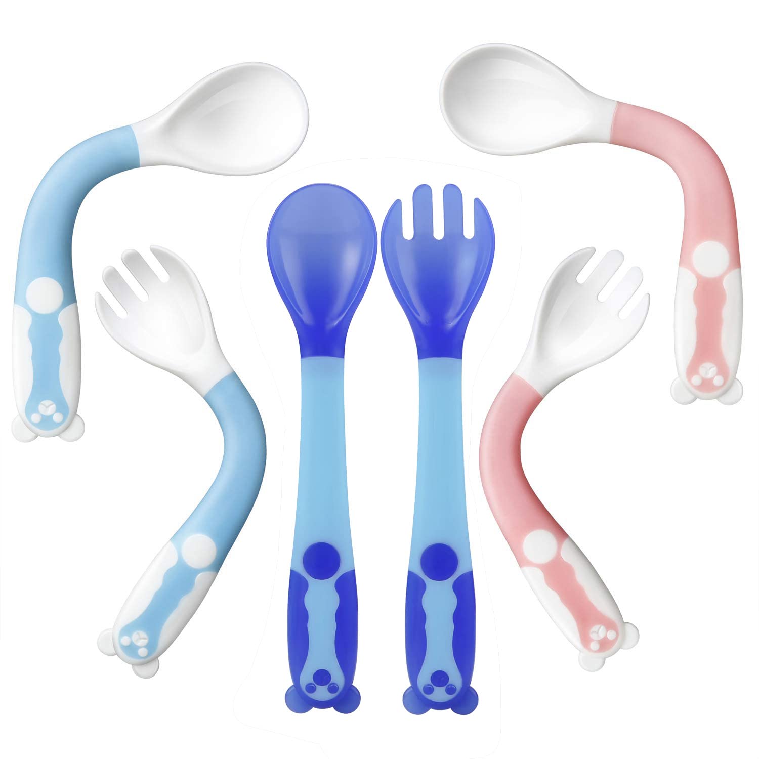PandaEar Baby Bendable Utensils Spoons| Training Learning Feeding for Kids Toddlers Children and Infants| BPA Free 3 Sets| Great Gift Set | Easy Grip Fork Tableware