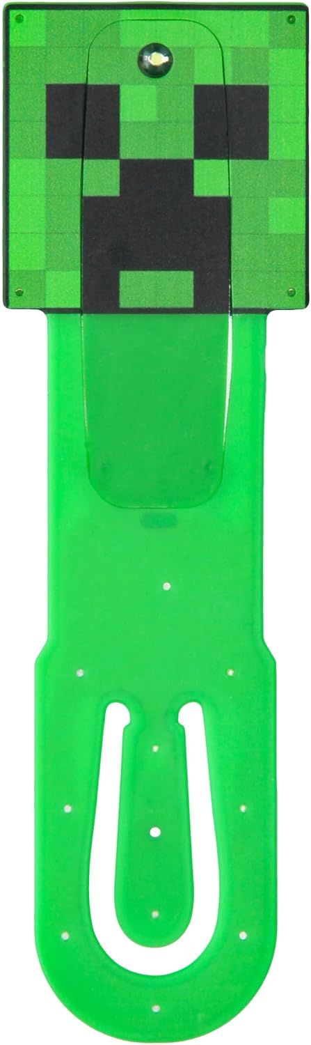 Paladone Minecraft Creeper Clip-On LED Reading Light & Bookmark, Officially Licensed Gifts for Gamers, Book Accessories for Pop Culture Fans, Kids, Teens, Adults, Battery Powered Mini Lamp