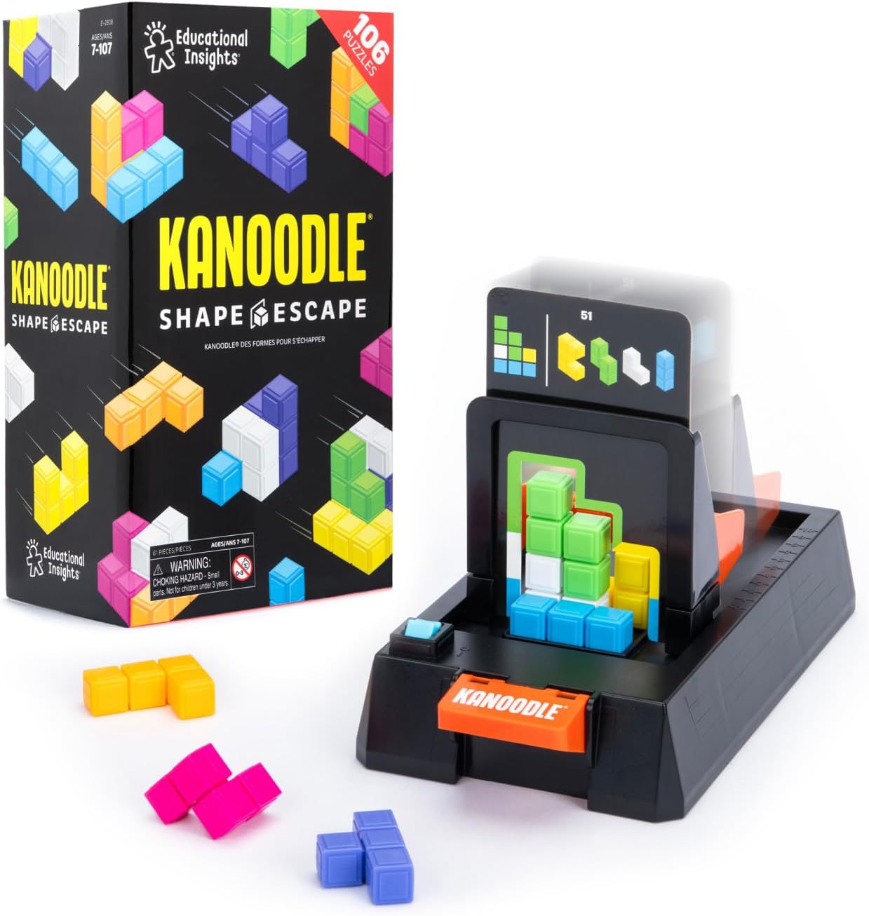 Educational Insights Kanoodle Shape Escape – Brain Teaser Puzzles for Kids Ages 8-10, 3D Spatial Puzzle Games for Adults, Teens and Kids, Problem Solving Toys and Logic Puzzles, Single Player Games