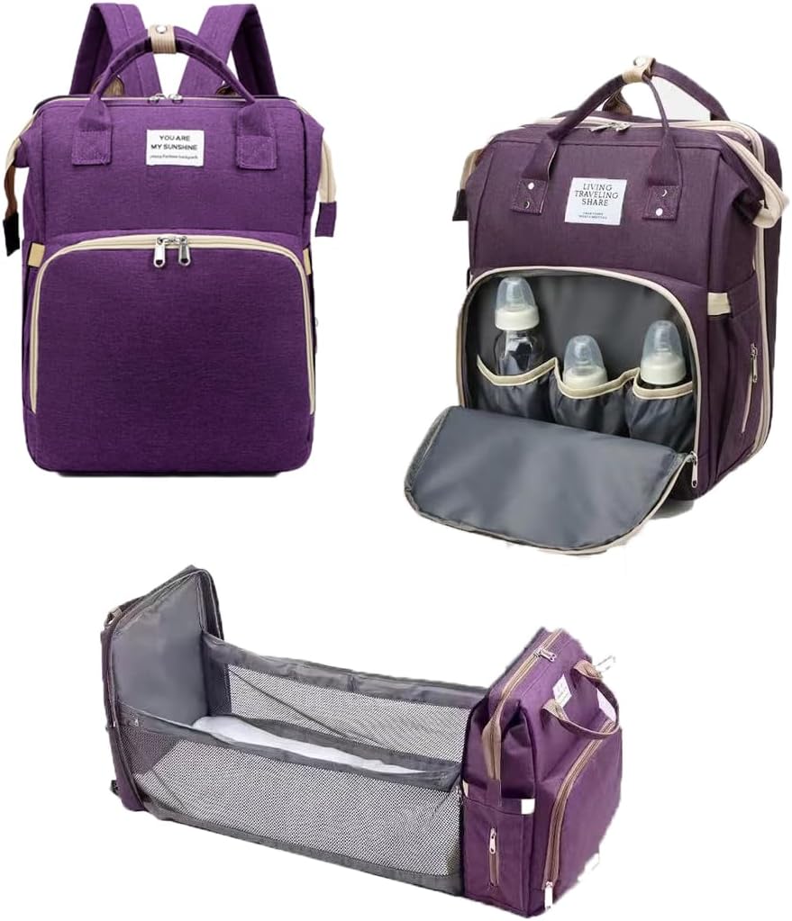 Diaper Backpack with Changing Station, Pad, Nursing Bag, Bottle Bag – Waterproof, Large Capacity, Baby Registry Search, Newborn Essentials