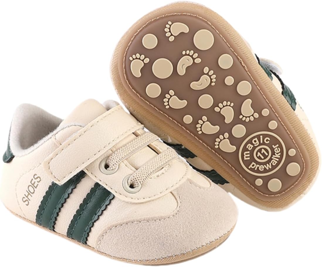 Baby Boys Girls Sneakers Toddler Non-Slip Soft Rubber Sole First Walking Shoes Infant Newborn Crib Dress Shoes