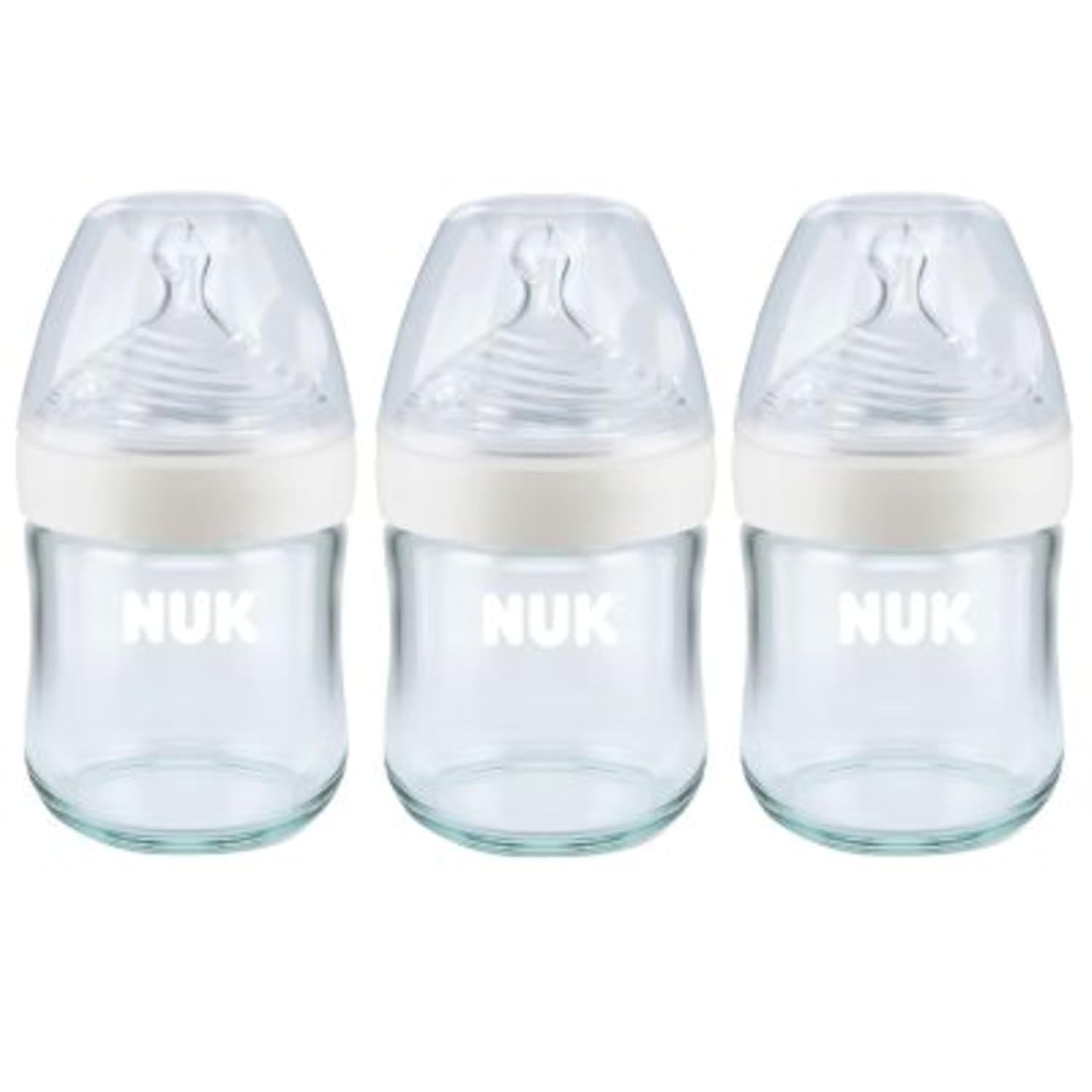 NUK Simply Natural Glass Baby Bottles, 4 oz, 3 Pack