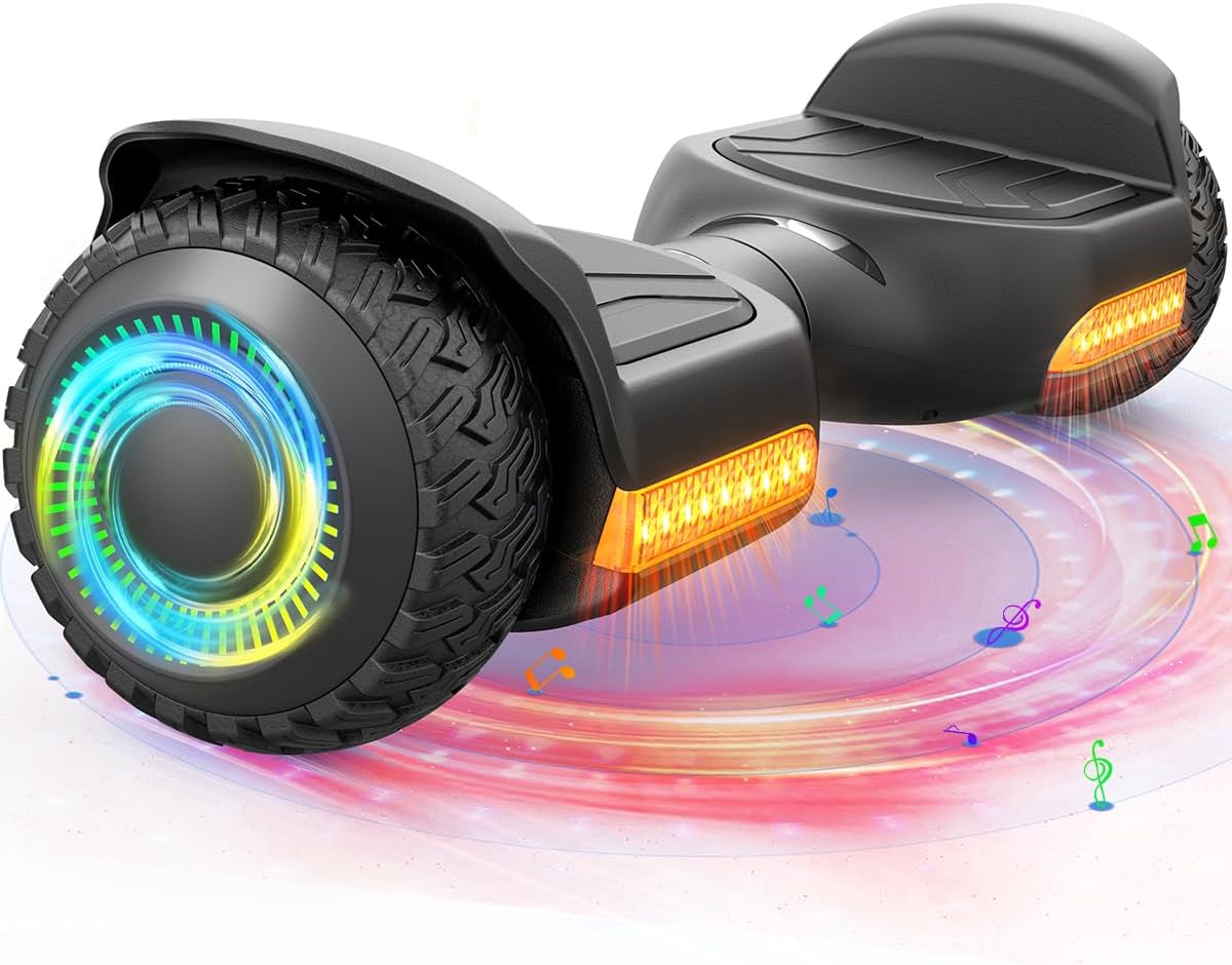 Gyroor Hoverboard New G13 All Terrain Hoverboard with LED Lights, Off Road Hoverboard with Bluetooth for Kids ages 6-12 and Adults