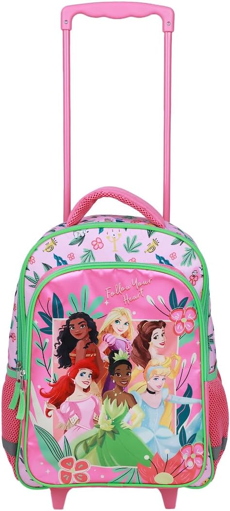 Disney 16″ Princesses Girls Rolling Backpack with Adjustable Handle