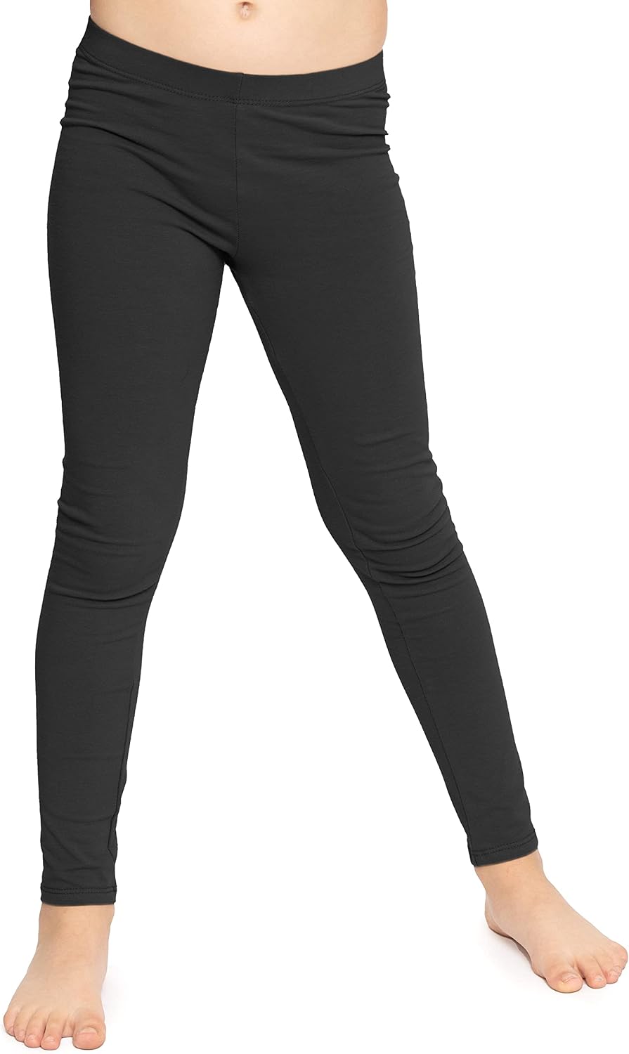 STRETCH IS COMFORT Oh So Soft Leggings for Girls Pants for Girls 2-16 Black | 95% polyester 5% spandex, footless ankle length, pull-on elastic waist, under dresses, girls leggings, black leggings girls