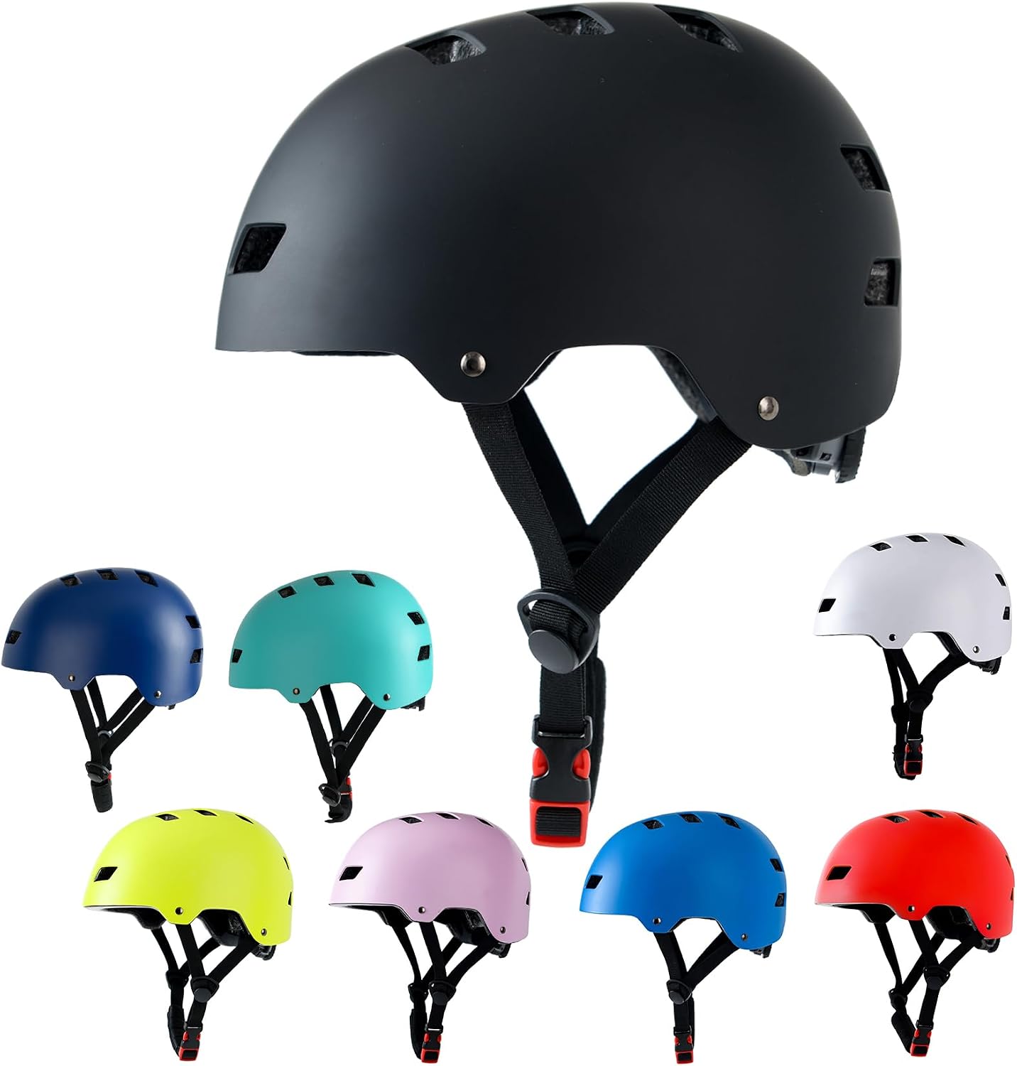 Skateboard Bike Helmet,3 Sizes for Adults Youth Teen Kids Toddler | Adjustable for Men Women Boys Girls,Safety Certified Multi-Sport for Scooter Skate Bicycle Skating Rollerblading