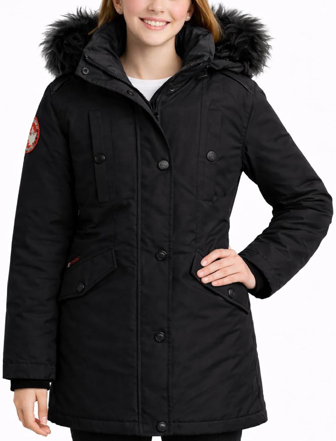 CANADA WEATHER GEAR Girls Winter Coat – Long Length Faux Fur Puffer Ski Jacket Water & Wind Resistant Insulated Fleece Parka