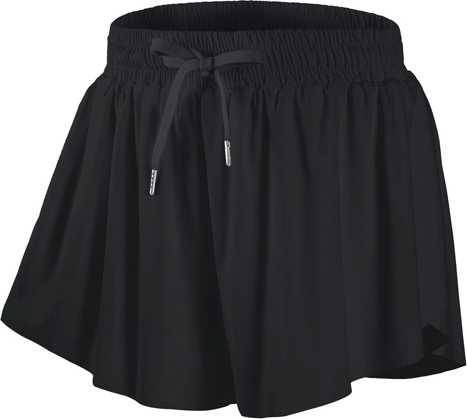 DIPUG Girls Butterfly Shorts with Pocket 2-in-1 Flowy Athletic Cheer Skorts | Girl Short with Spandex Liner for Teens Kids Running Dance Gymnastics Sports Tennis Workout 5-16Y 1 or 3 Pack
