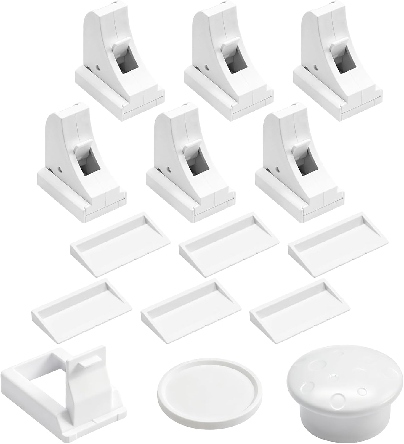 6 Pack Magnetic Cabinet Locks, Baby Proofing Child Safety Latches, No Screws Easy Installation for Cupboard Drawers