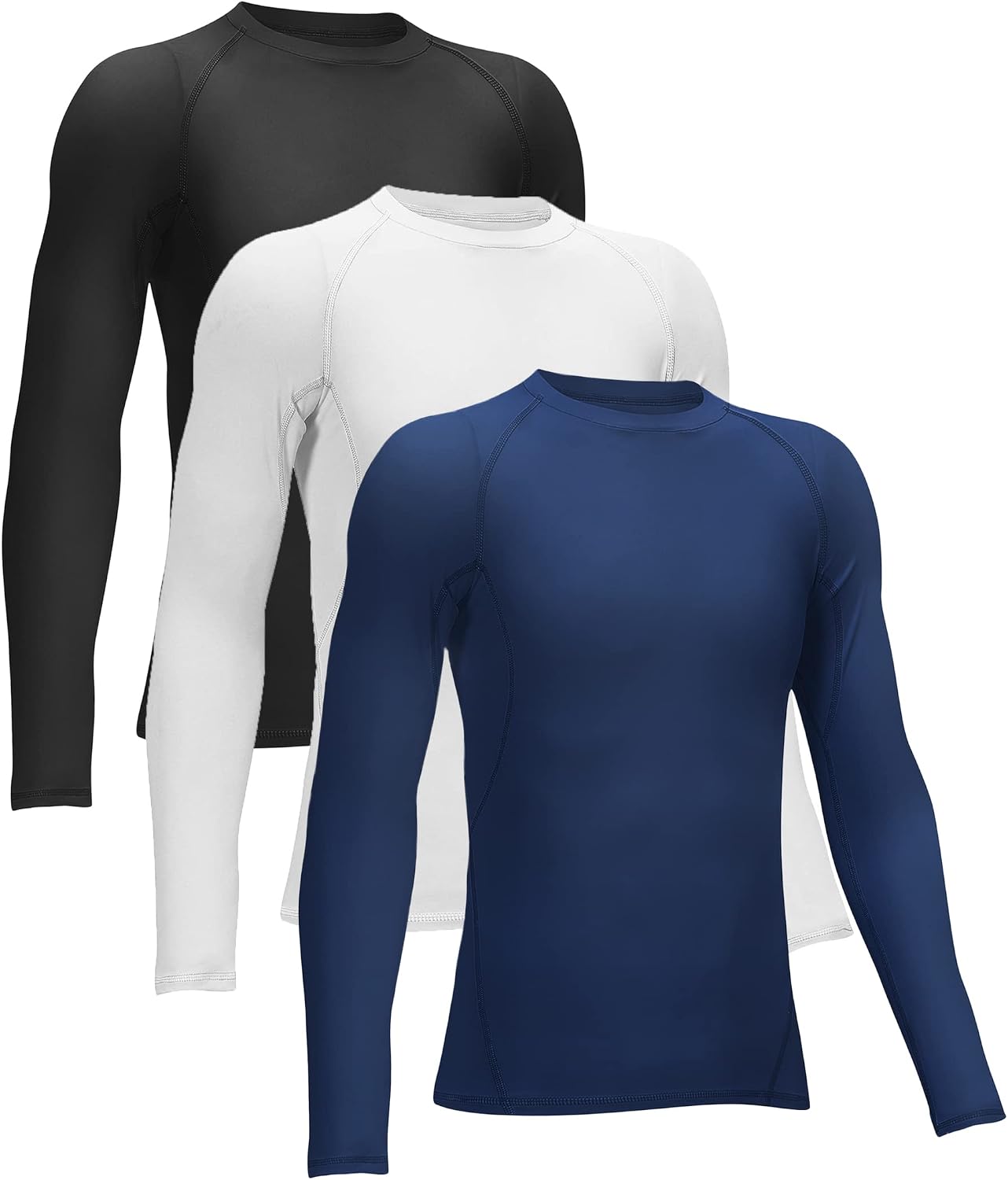 TELALEO Youth Compression Shirt Kids Boys Long Sleeve Football Undershirt | 2-4 Pack Boys and girls compression shirts; moisture wicking youth football undershirt baselayer for cold weather sports