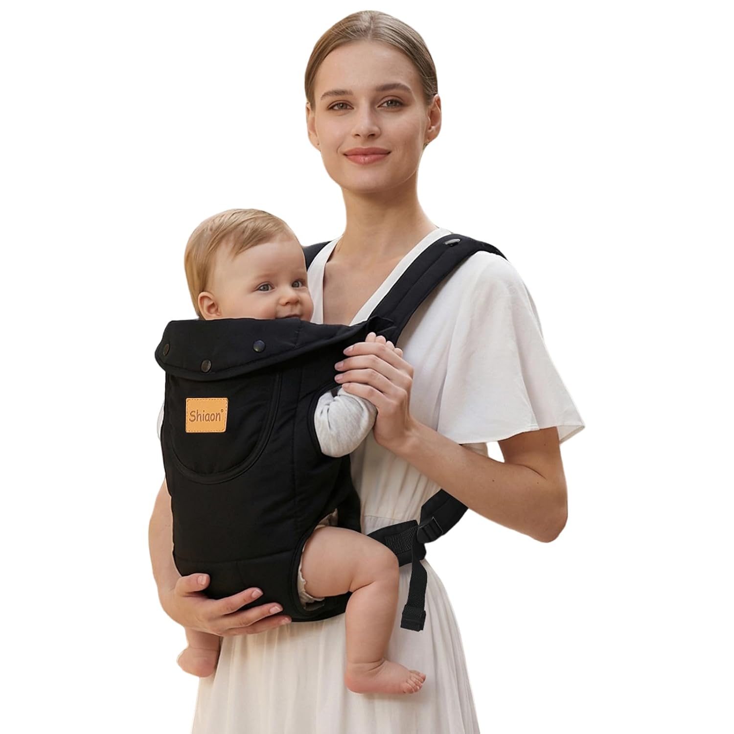 Baby Carrier Newborn to Toddler(8-30lbs), Toddler Carrier Baby Holder Carrier with Adjustable Shoulder Strap, Chest Carriers, Black
