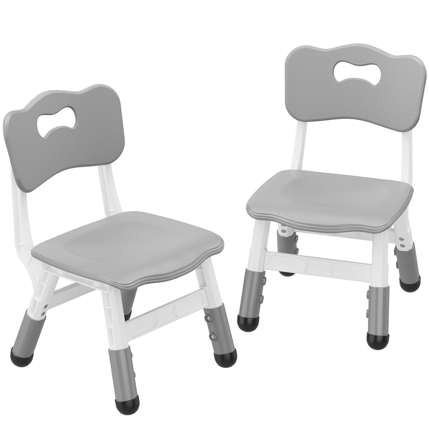 2-Pack Height-Adjustable Kids Plastic Chairs – Ergonomic Backrest, Non-Slip Feet,Durable, 82Kg Weight Capacity – for Home, Kindergarten, Classroom & Activities