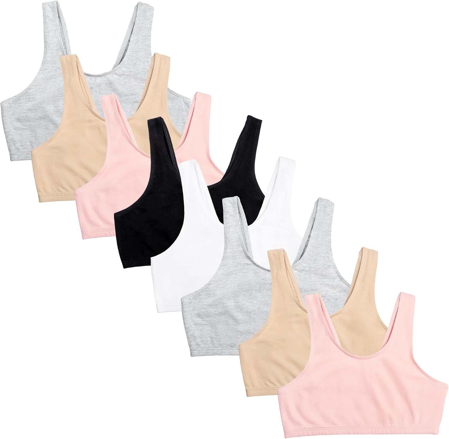 Fruit of the Loom Girl’s Everyday Training Bra Multi-Packs | Tween Bra Sports Bra First Starter Bra for School Sports & Dance Pull-Over & Tagless Girls 8-10 10-12 12-14 14-16