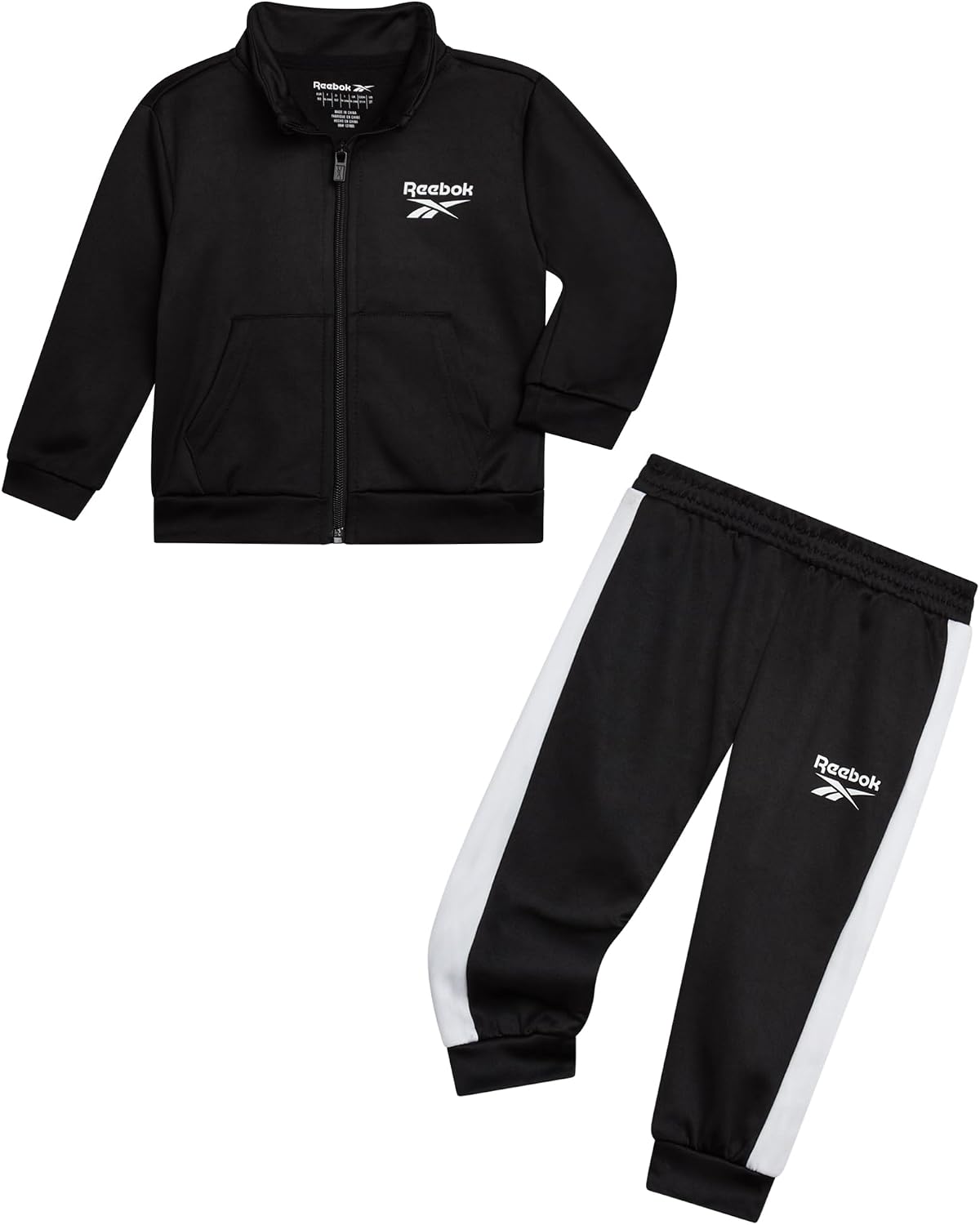 Reebok Toddler Boys 2-Piece Tricot Tracksuit – Full-Zip Jacket & Joggers | Lightweight Layering, Flexible Ease of Movement, Ready for School, Travel or Everyday Adventures, Sizes 2T-7