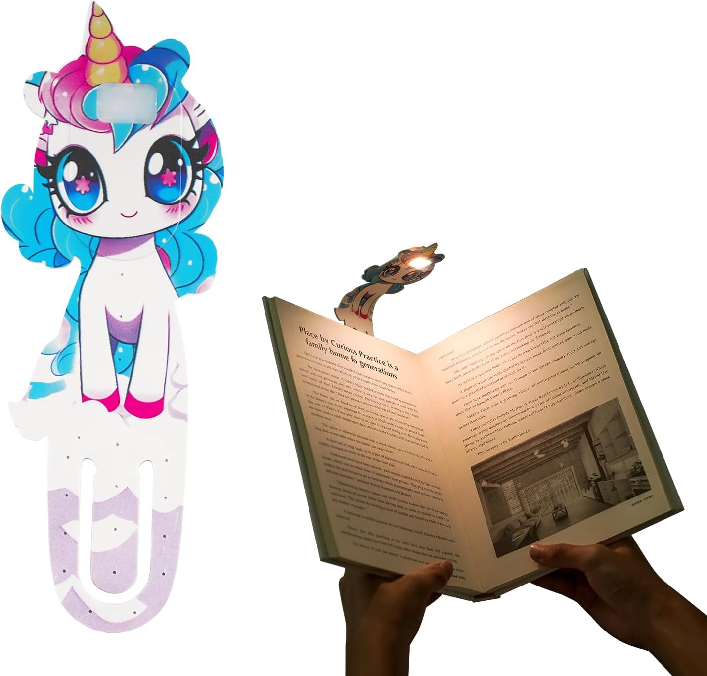 Rechargeable Book Light, Lightweight Reading Light | Eye-Caring LED Bookmark Light with 3 Adjustable Modes, Portable Clip-On for Kids Bedtime Stories-1Pack