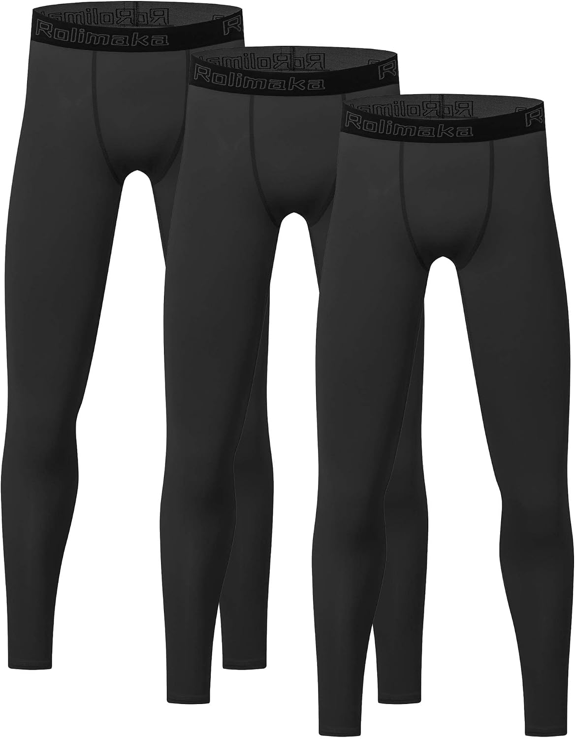 3/4 Pack Youth Boys’ Compression Leggings Athletic Tights Pants for Kids | Stretchy, Breathable, Quick Dry, Tight Fit, Winter Warmth, Baselayer, Under Sports Uniform, for Basketball, Soccer, Baseball