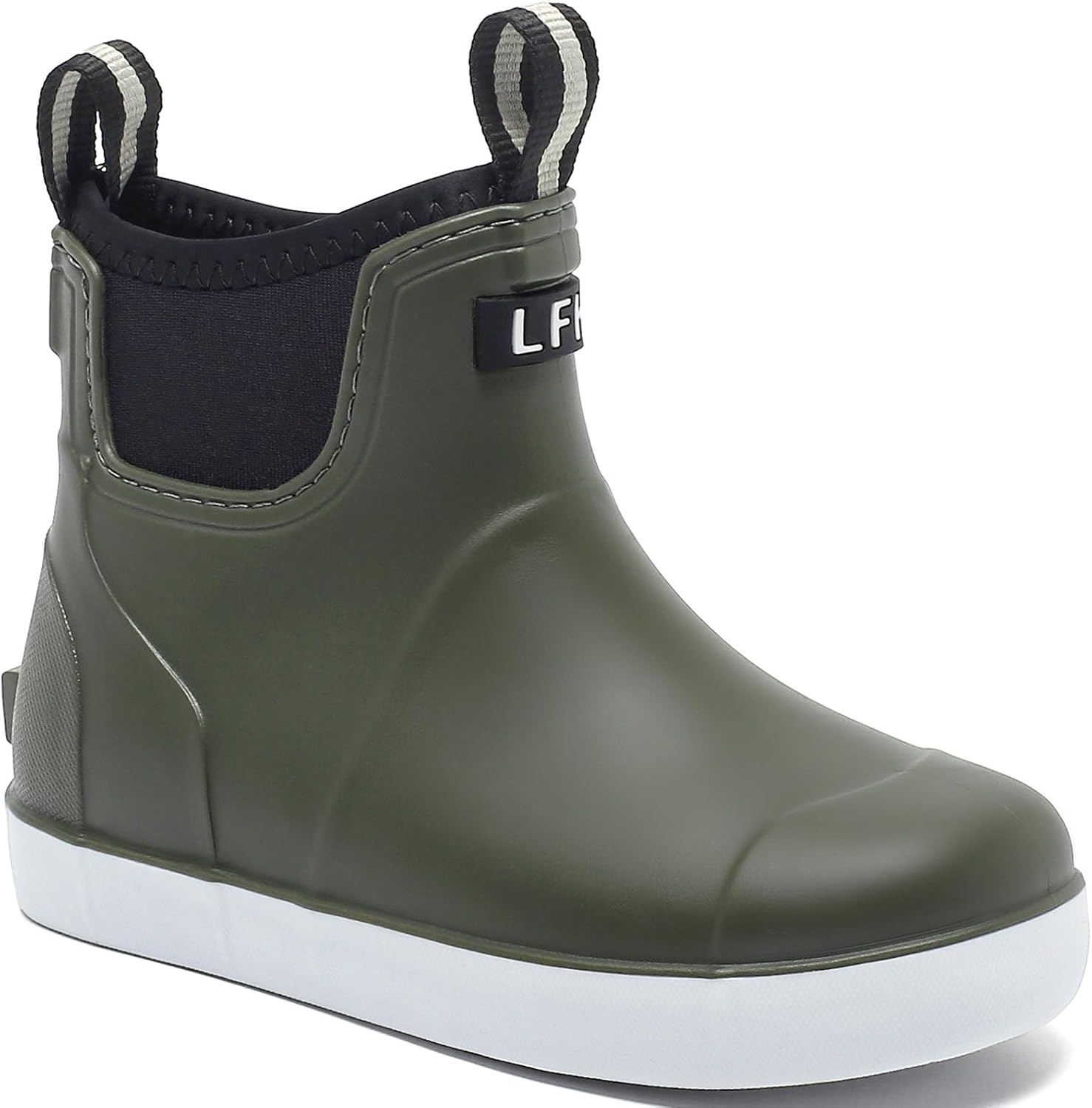 Boys Girls Rain Boots Kids Deck Boots with Anti-Slip Traction | Waterproof，Ankle Rubber Boots，Kids Footwear，Chelsea Booties，Water Shoes for Fishing,Camping,Garden,Outdoor Playing