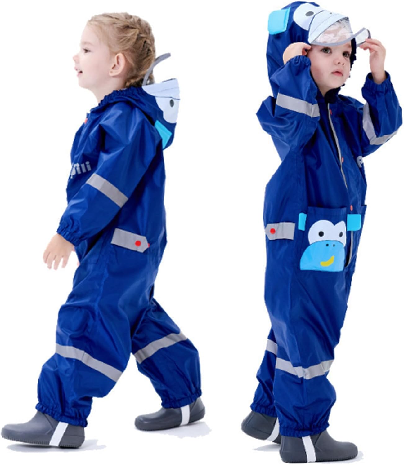 Kids Toddlers Rainsuit Boys Girls One Piece Rain Coat Waterproof Overalls