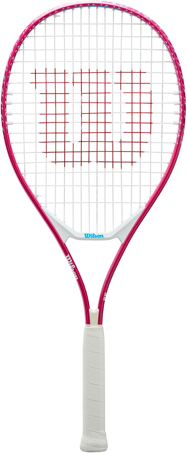 Wilson Ultra Power 25″ Junior Recreational Tennis Racket – Pink/White/Blue