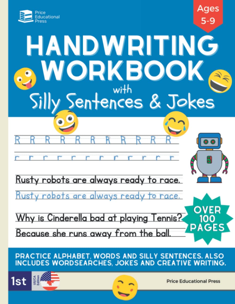 Handwriting Practice Book for Kids Ages 5-9: Penmanship workbook with Silly Sentences, Jokes & Riddles, Sight Words, and Creative Writing Exercises.: … Grade (Early Education: Reading and Writing)