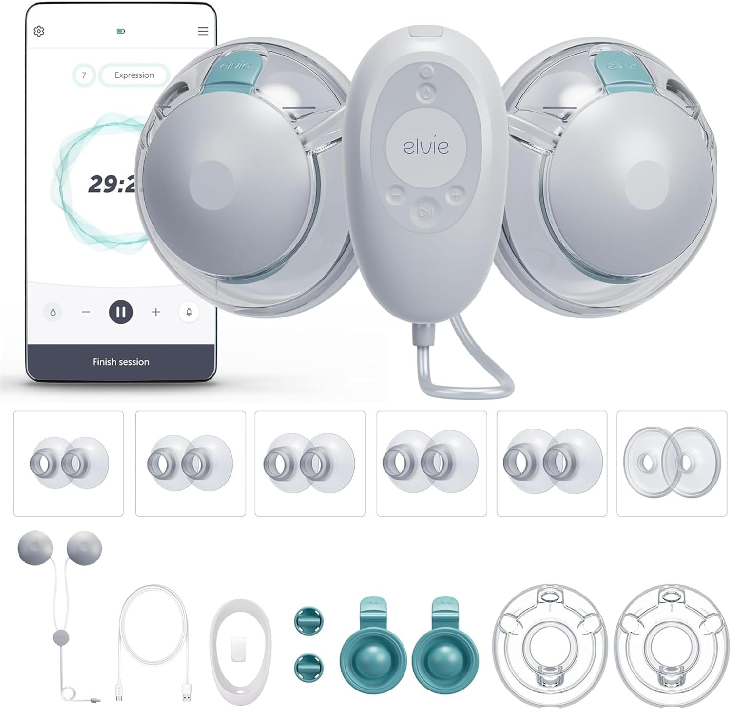 Elvie Stride 2 Hospital-Grade, App-Controlled Double Breast Pump – Hands-Free, Wearable, Ultra-Quiet & Electric with 10-Settings & Rechargeable | App-controlled, hands-free design, ultra-quiet motor, features 10-settings, convenient rechargeable battery