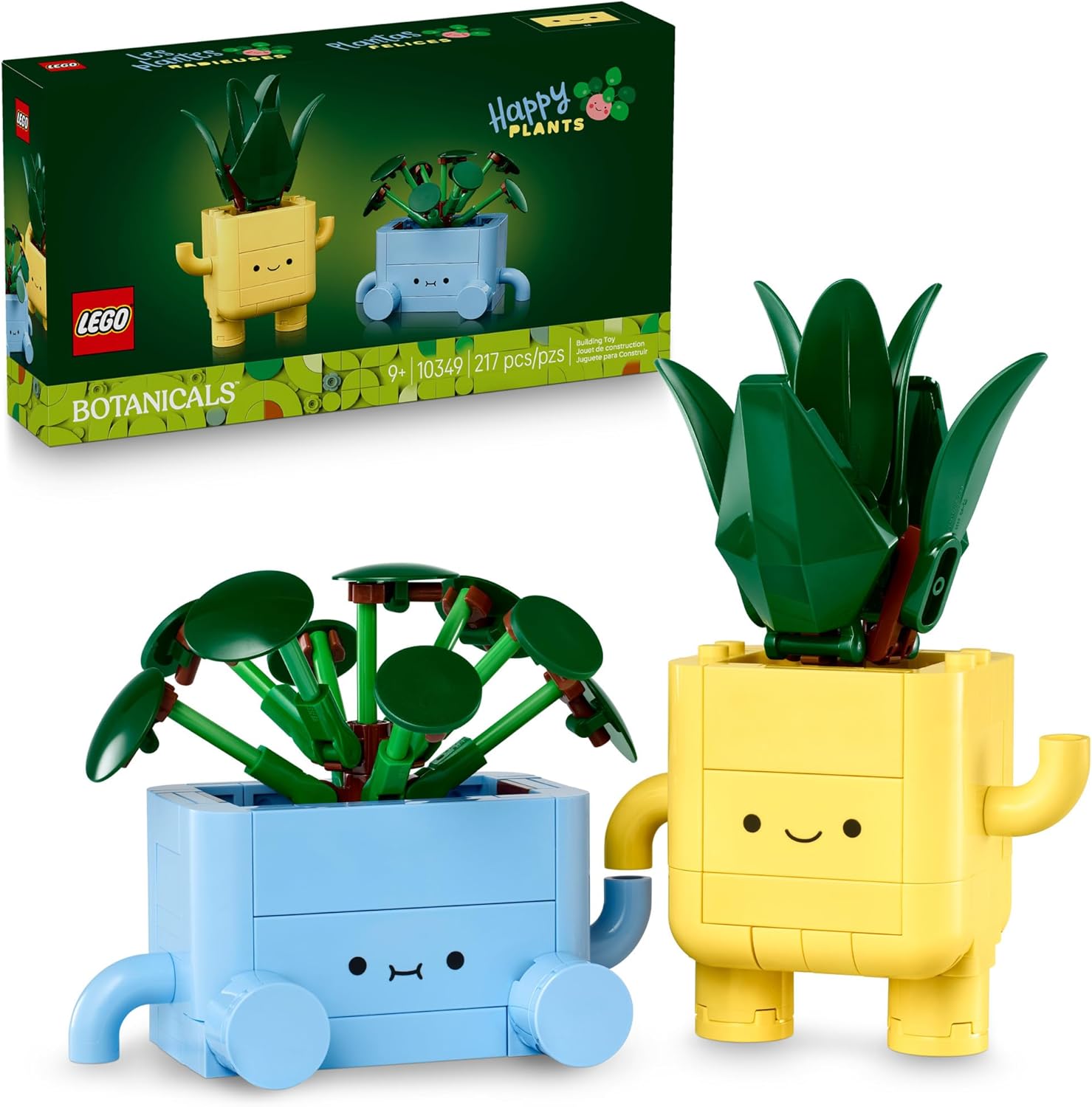 LEGO Botanicals Happy Plants Building Toy for Kids, Girls, and Boys 9+ – Playroom Decor for Desk or Shelf – Birthday Gift Idea for Young Gardeners – Artificial Indoor Plant for Play & Display – 10349