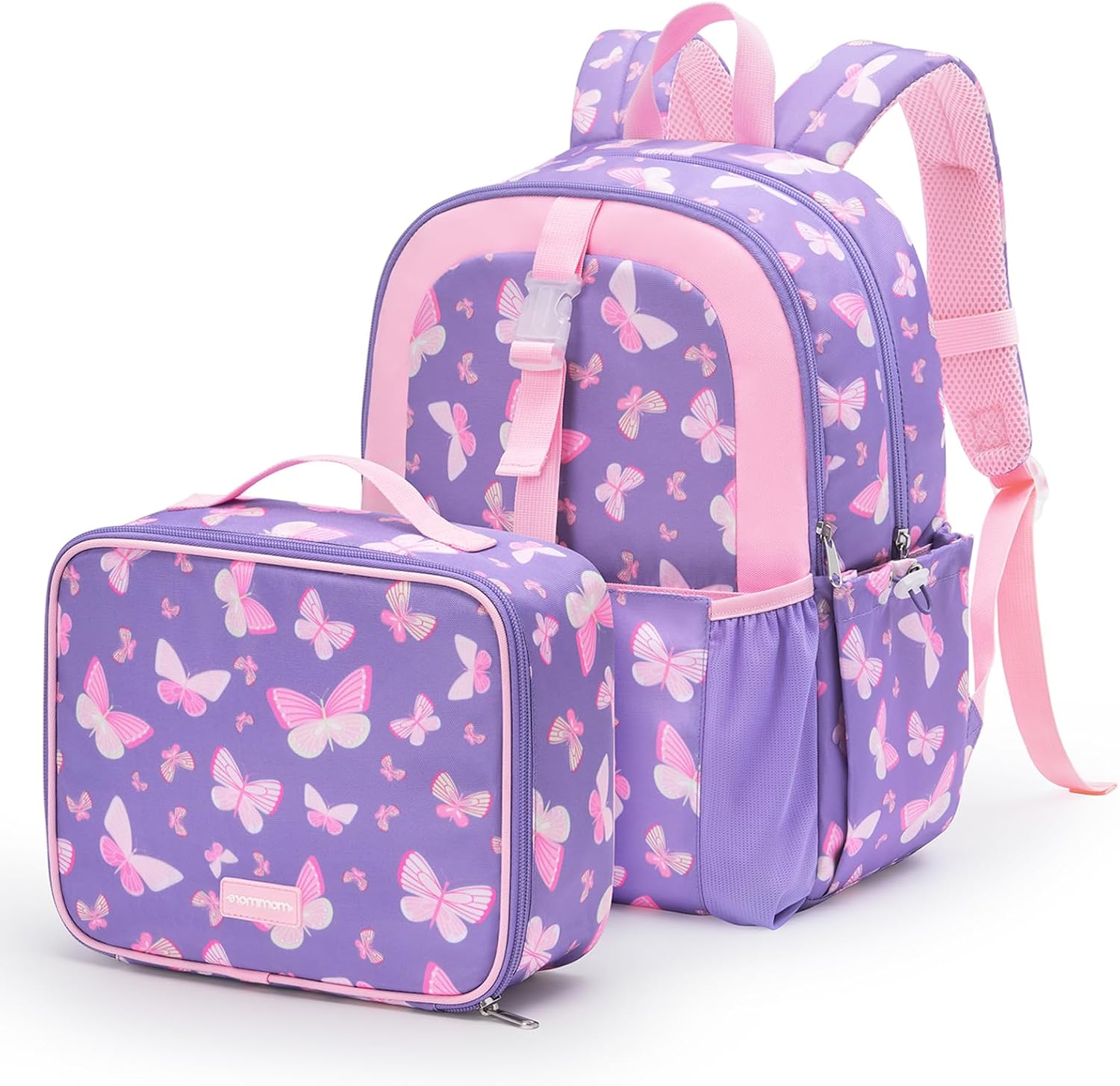 mommore Kids Backpack Set Kindergarten School Bookbag for Boys Girls 4-8 | Preschool Elementary Primary Backpack with Padded Straps, 2 PCS with Lunch Box, 15L Large Capacity Travel Daypack