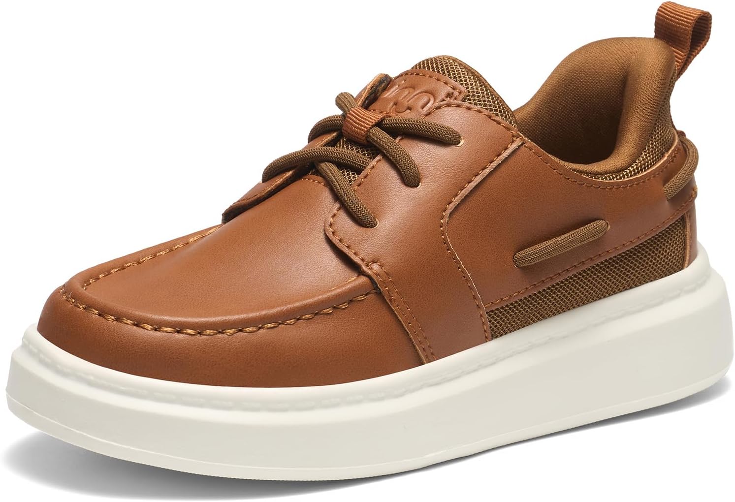 GINNI Boys Dress Shoes Slip On Loafers Kids Boat Shoes | Lightweight EVA Sole, Elastic No-Tie Shoelaces, Toddler/Little Kid/Big Kid, Church/Wedding/School Uniform/Graduation/Daily