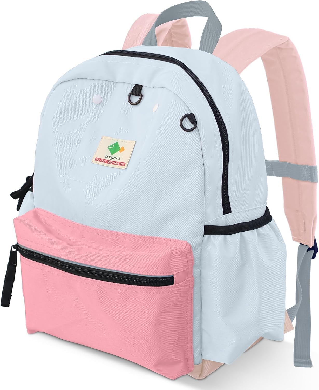 atgark Kids Backpack, 1.0L, Cotton Candy, Kindergarten Elementary School, Lightweight, Soft Shell, Zipper, Unisex, Little Kid, Nylon, 13″H Fit A4 Folder, Adjustable Straps
