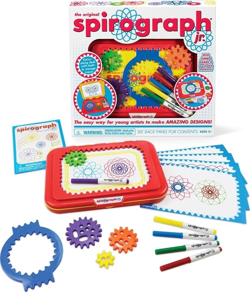 Spirograph Jr. — Jumbo Sized Gears Classic Retro Toy For Spiral Drawing Art Design Toy Kit for Smaller Hands — For Kids Ages 3 and Up