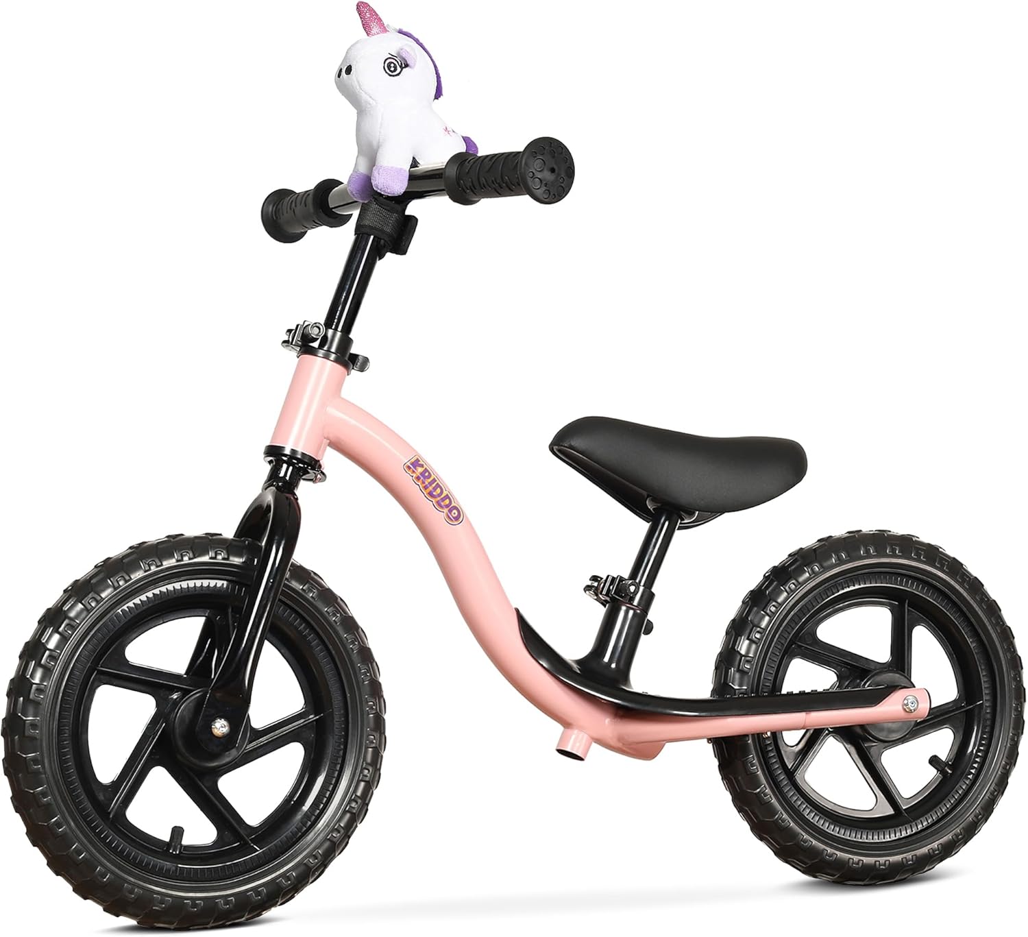 KRIDDO Toddler Balance Bike 2 Year Old: Toddler Bike with Riding Buddy | 12 Inch Kids Balance Bike for 2-5 Years Old, Adjustable No Pedal Kids Toy Bike, Tool-Free, Gift for 2-3 Girls Boys, Pink