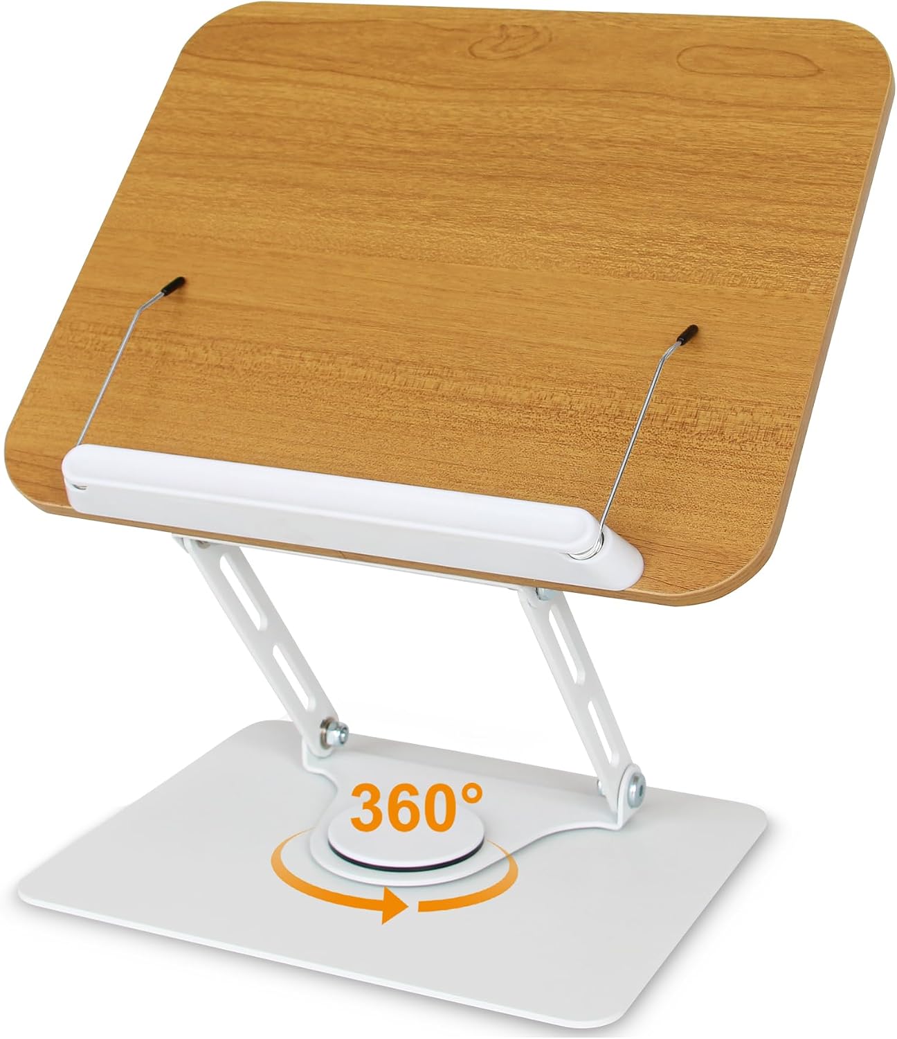 trophable Book Stand for Reading Cookbook Stand Book Holder with 360 Rotating Base Page Clips Book Display Stand for Recipe Sheet Music Laptop Drawing Tablet