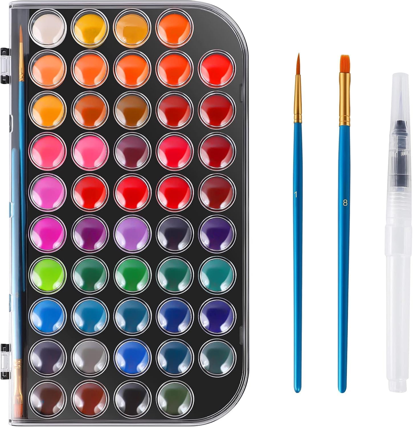 48 Colors Washable Watercolor Paint Set, with 3 Brushes Pen | watercolor palette, Non-toxic Water Color Paints Sets for Kids, Adults Artists Students Beginner,Travel Watercolor Set