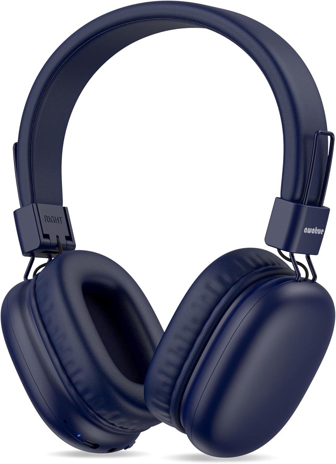 awatrue Kids Over-Ear Bluetooth Headphones, 85dBA Safe Volume, Navy Blue | Built-in Microphone, Bluetooth 5.4, Foldable, 50H Playtime, USB-C Charging