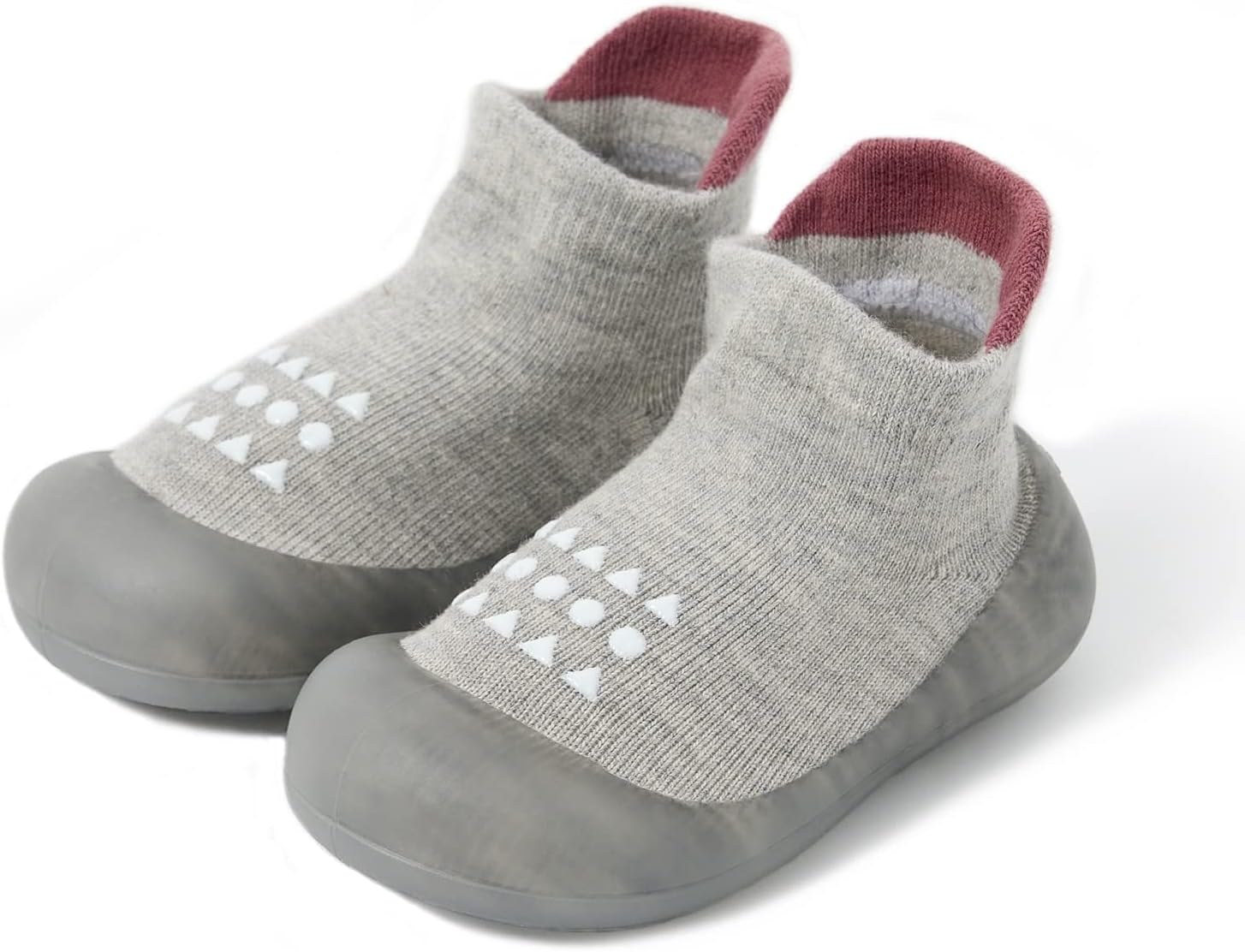 Baby Toddler Sock Shoes Walking Shoes Infant Boys Girls Slippers | Non-Slip Sole,Anti-Collision Rubber Toe,Heel Pull Tab Design for Easy On and Off,Breatnable & High-Elastic Fabric,Lightweight