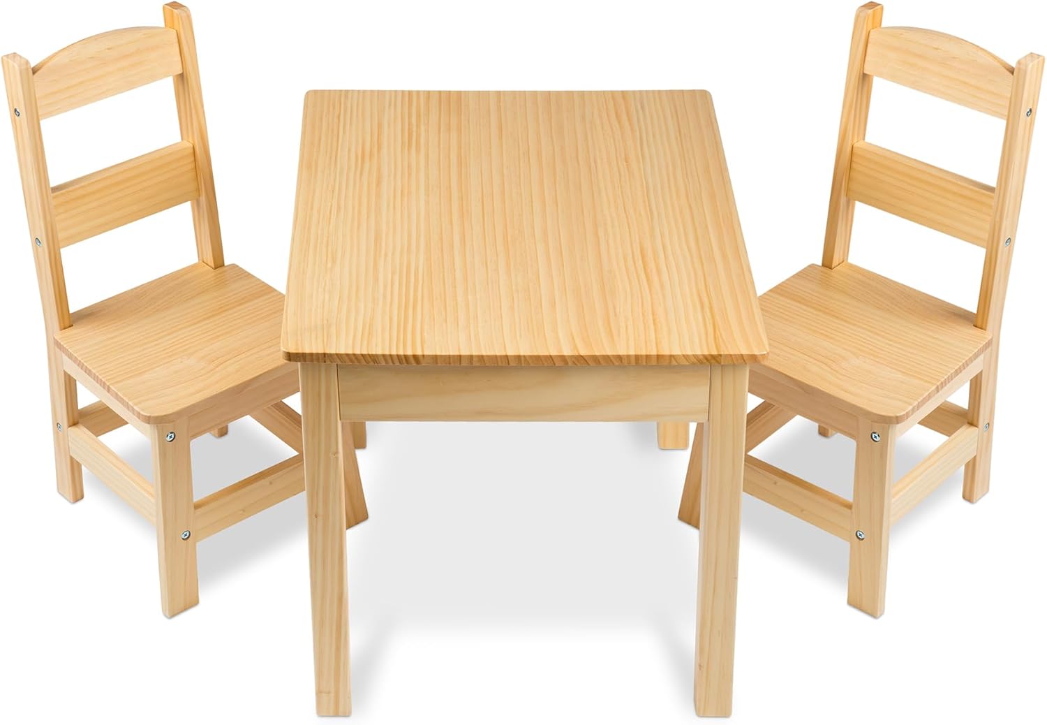 Melissa & Doug Solid Wood Kids Table and Chairs (2), Premium Quality Wooden Toddler Table and Chair Set for Kids Playroom Furniture & Montessori Classroom Furniture for Boys & Girls Ages 3+