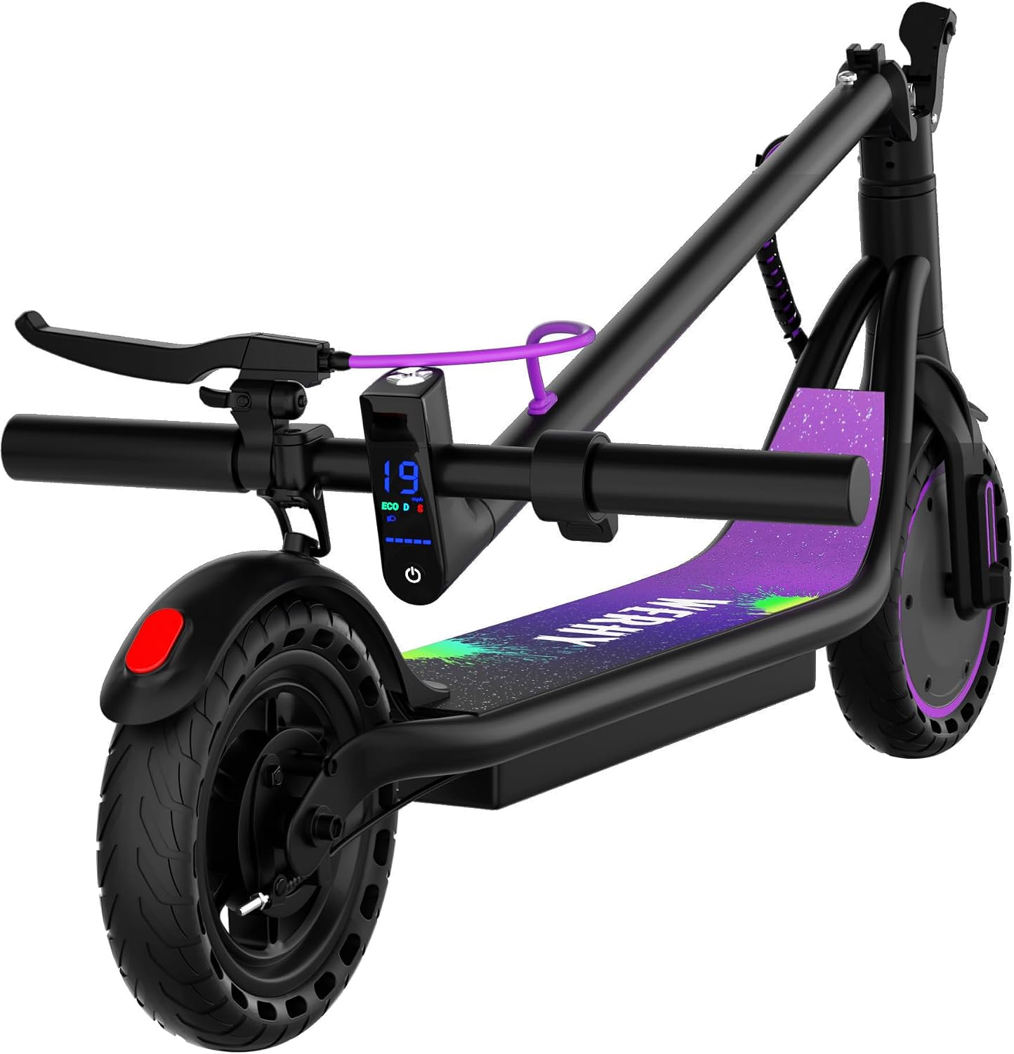 Electric Scooter for Adults and Teens, 350W Power Motor, 15 Miles Max Range & 19 MPH Top Speed, 8.5″ Tires, Foldable Commuter Scooter with Built-in Dual Brakes & Max Load 265LBS