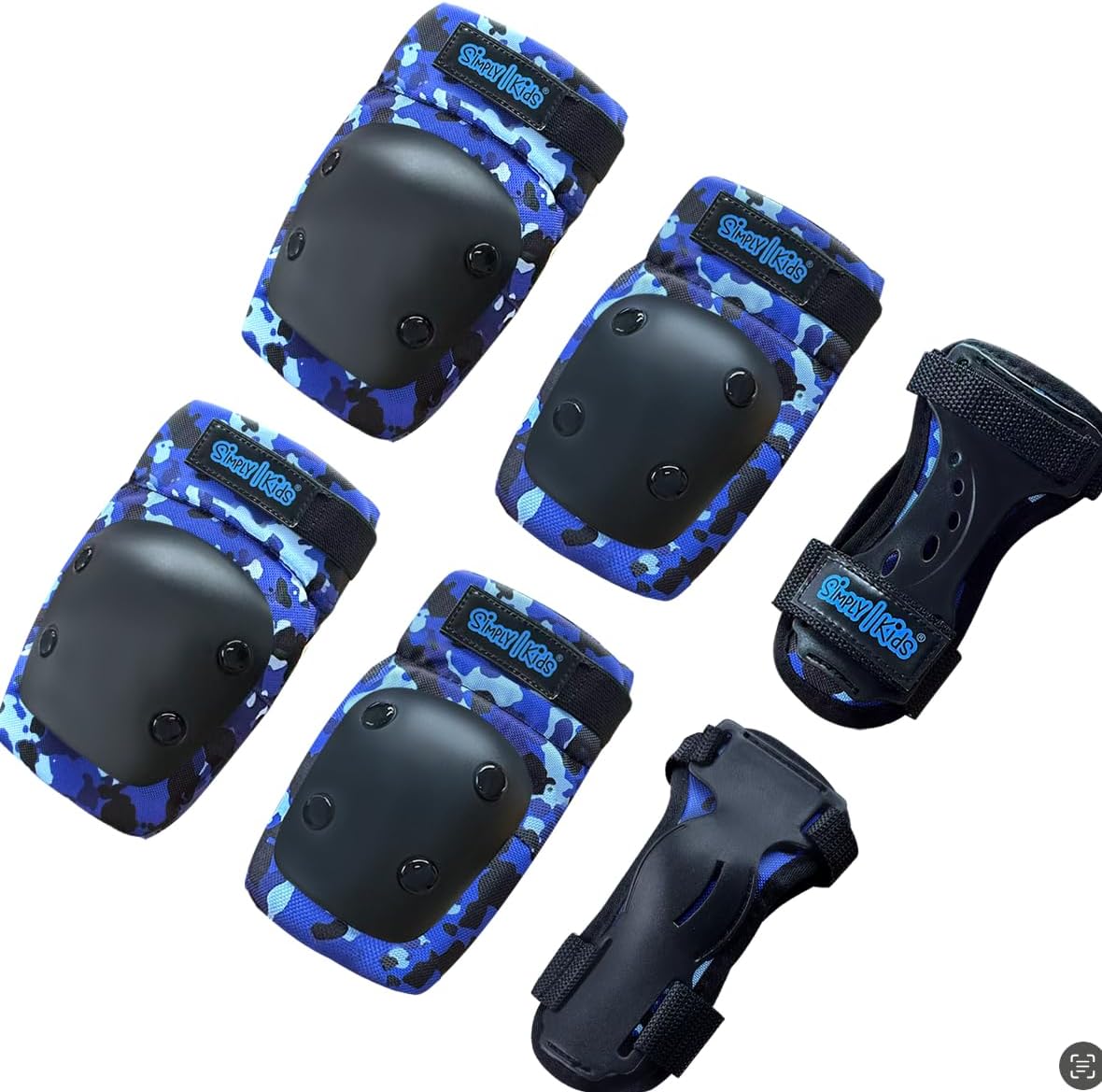 Simply Kids Knee and Elbow Pads with Wrist Guards, HardSoft Pad Tech. – CPSIA Certified Protective Gear Set – Inline Roller Skate Skateboard Bike Knee Pads for Kids Child Girls Boys Toddler Youth