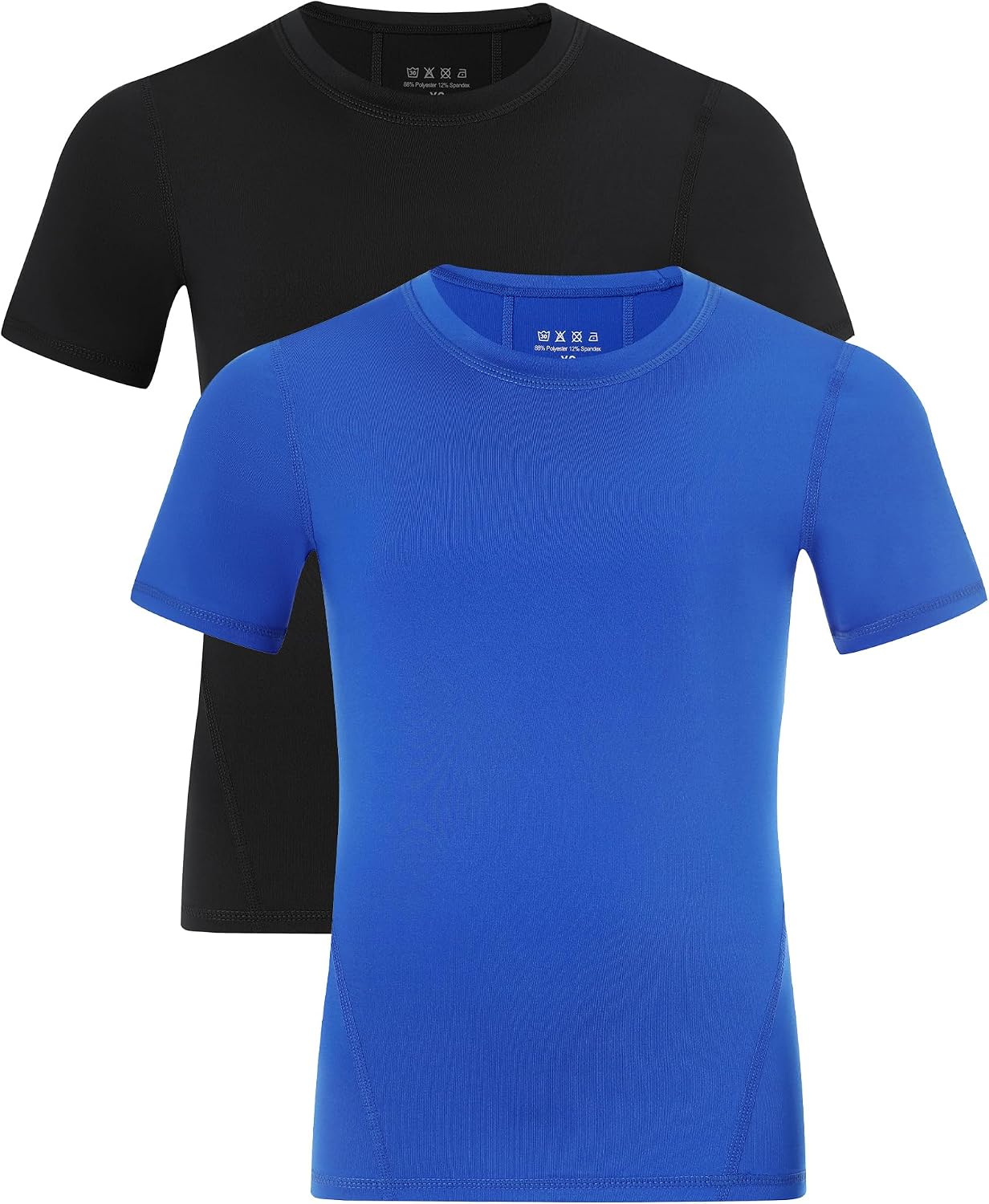 Boys Compression Shirt Short Sleeve Youth Athletic Undershirt Kids Base Layer T-Shirt for Football Basketball