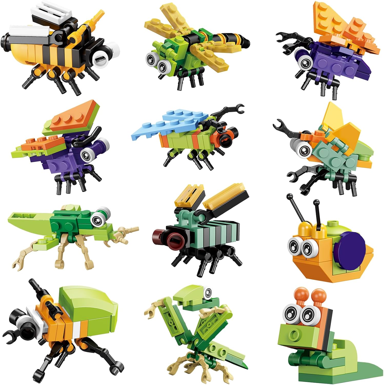 BRICHBROW 12 Pack Mini Animals Building Blocks Party Favors for Kids | for Goodie Bags Stocking Stuffers Classroom Prizes Birthday Gifts Toy Building Sets for Kids 6-12yrs