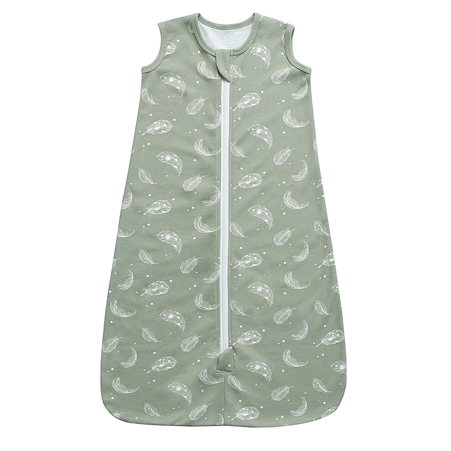 Baby Organic Cotton 0.5 TOG Wearable Blanket-Light Sleeping Bag with 2-Way Zipper, Boys Girls Swaddle Transition Sleep Sack(0.5 TOG Feather Green, 18-24 Months)