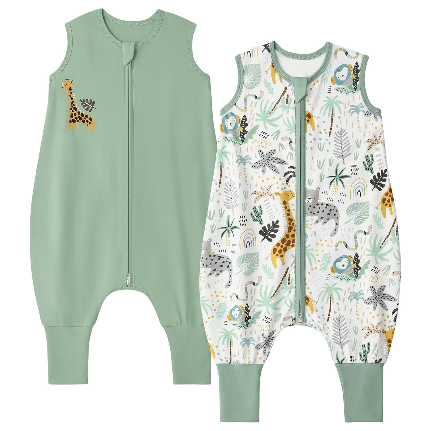 Yoofoss Toddler Sleep Sack with Feet 24-36 Months 100% Organic Cotton Baby Sleep Sack with Legs Toddler Wearable Blanket with 2-Way Zipper