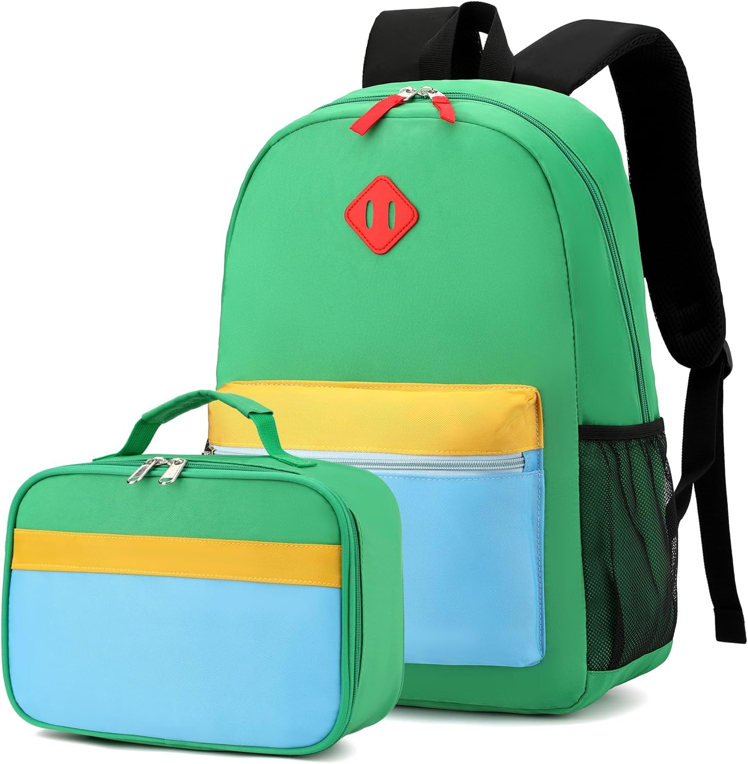 Kids Backpack with Lunch Box,Boys Girls School Bookbag Set | Elementary preschool bookbag,lightweight durable waterproof, padded straps,smooth zippers,easy clean, for students travel