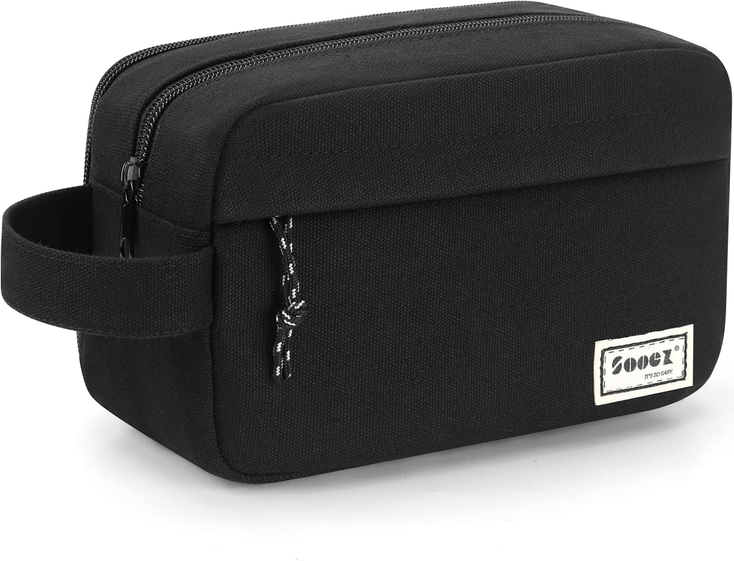 Sooez Big Capacity Pencil Case, Upgraded Canvas Pencil Pouch Large Pencil Bag Organizer, Separate Compartments Easy Grip Handle, Aesthetic Supply for School Teens Adults, Black Pen Case | Pencil Bag Organizer, Separate Compartments Easy Grip Handle, Aesthetic Supply for School Teens Adults, Black Pen Case