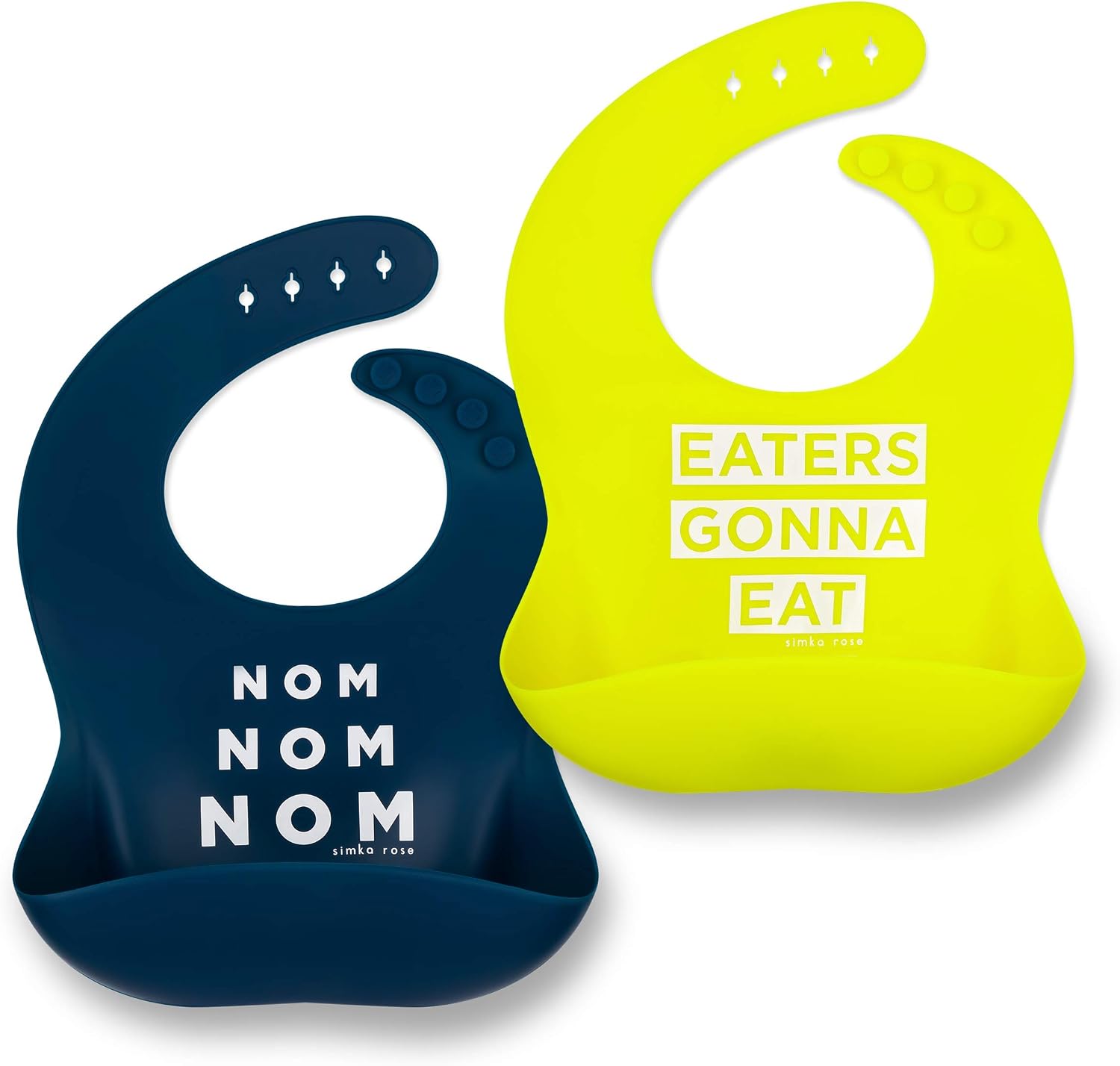 Silicone Baby Bibs with Food Catcher – Adjustable Soft Catch All Bib for Boys & Girls – High Chair Dining Table