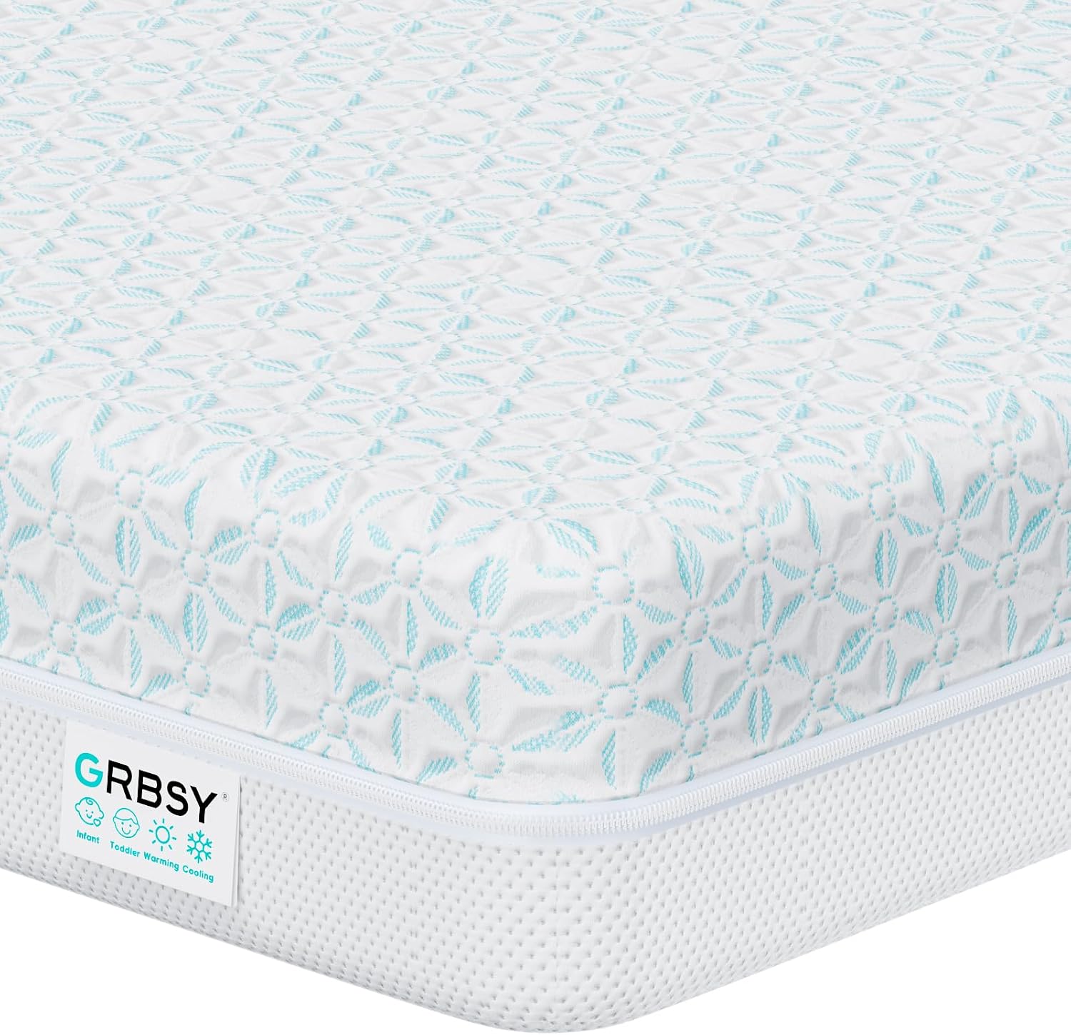 4 in 1 Crib Mattress, 6″ Dual Sided Memory Foam Toddler Bed Mattress, Cotton Heat & Tencel Cooling Cover, Firm Breathable Baby Mattress for Infant & Toddler, Waterproof Linning & Washable