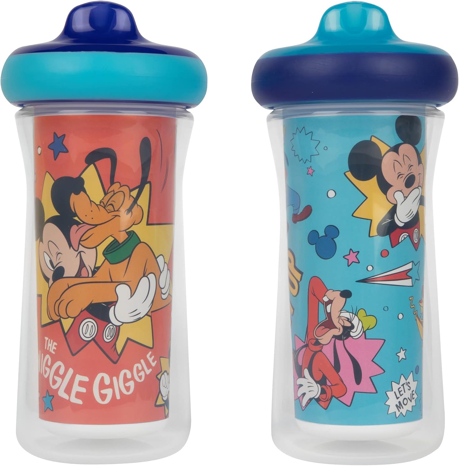 The First Years Disney Mickey Mouse Kids Insulated Sippy Cups – Dishwasher Safe Spill Proof Toddler Cups – Ages 12 Months and Up – 9 Ounces – 2 Count