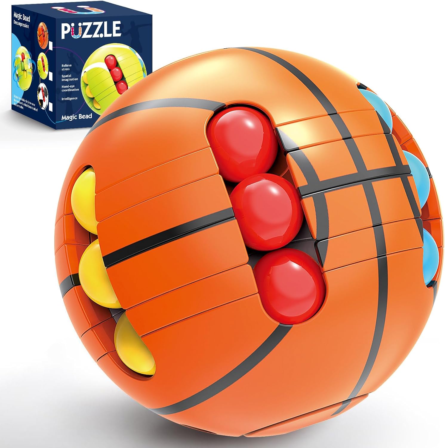 Puzzle Sport Ball Toys – 3D Brain Teasers and Puzzle Games for Kids and Adults, Spatial Puzzle Games for Ages 3+, Intelligence 2.5″ Small Magic Bead, Hand Sport, Adult Relieve Stress, Gifts for Boys